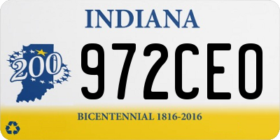 IN license plate 972CEO