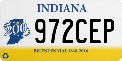 IN license plate 972CEP