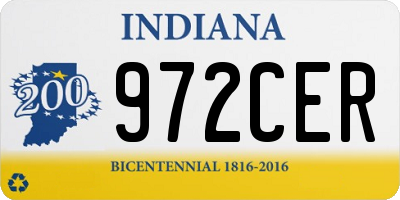 IN license plate 972CER