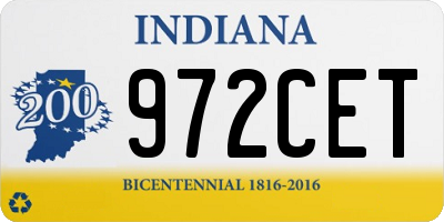 IN license plate 972CET