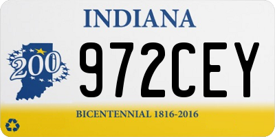IN license plate 972CEY