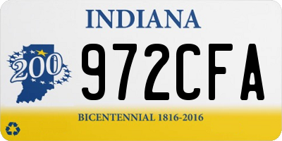 IN license plate 972CFA