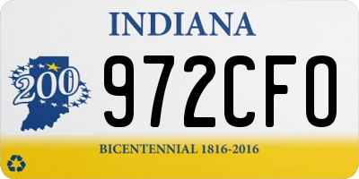 IN license plate 972CFO