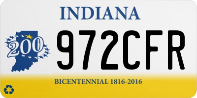 IN license plate 972CFR