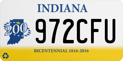 IN license plate 972CFU