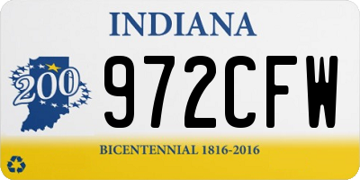 IN license plate 972CFW