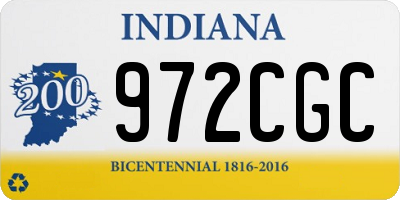 IN license plate 972CGC