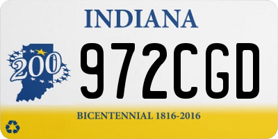 IN license plate 972CGD