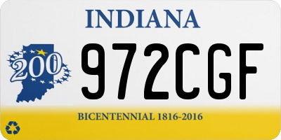 IN license plate 972CGF