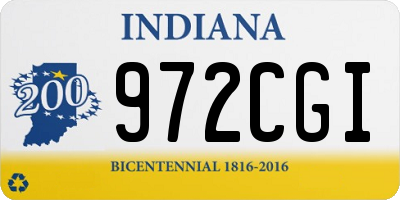 IN license plate 972CGI