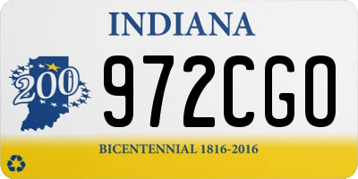 IN license plate 972CGO