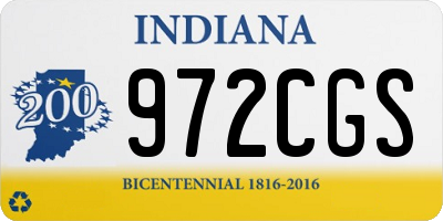 IN license plate 972CGS