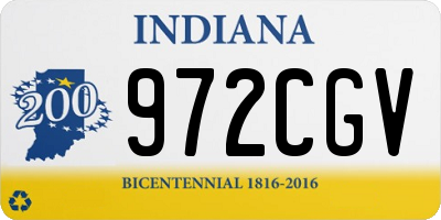 IN license plate 972CGV
