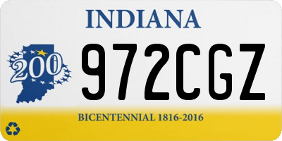 IN license plate 972CGZ