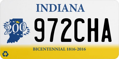 IN license plate 972CHA