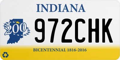 IN license plate 972CHK