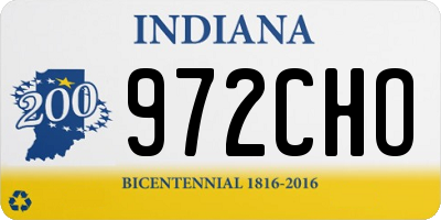 IN license plate 972CHO