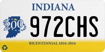 IN license plate 972CHS