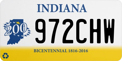IN license plate 972CHW