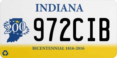 IN license plate 972CIB