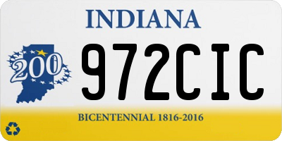 IN license plate 972CIC