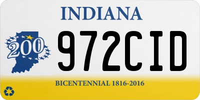 IN license plate 972CID