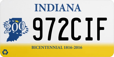 IN license plate 972CIF