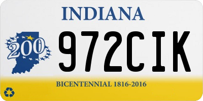 IN license plate 972CIK