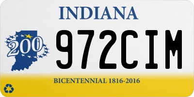 IN license plate 972CIM