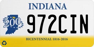 IN license plate 972CIN