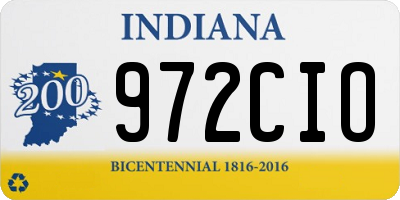 IN license plate 972CIO