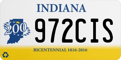 IN license plate 972CIS