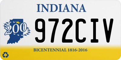 IN license plate 972CIV