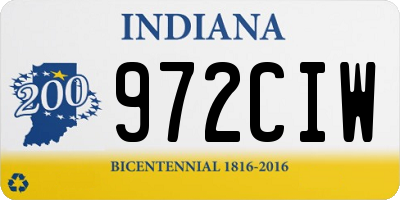 IN license plate 972CIW