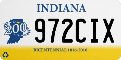 IN license plate 972CIX