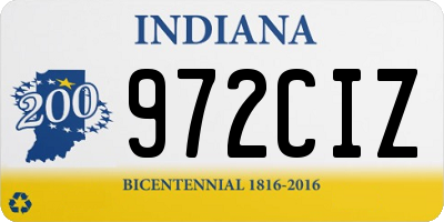 IN license plate 972CIZ