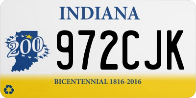 IN license plate 972CJK
