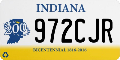 IN license plate 972CJR