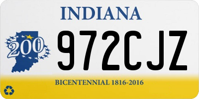 IN license plate 972CJZ