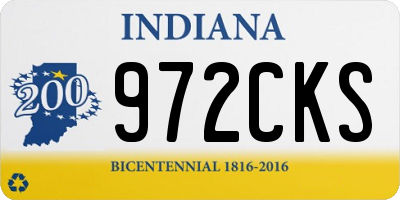 IN license plate 972CKS