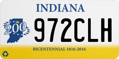 IN license plate 972CLH