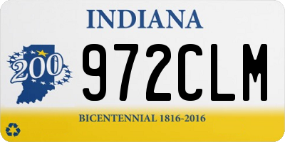 IN license plate 972CLM