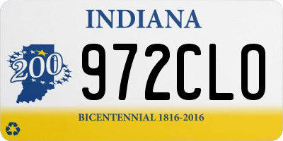IN license plate 972CLO