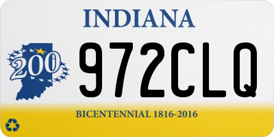 IN license plate 972CLQ