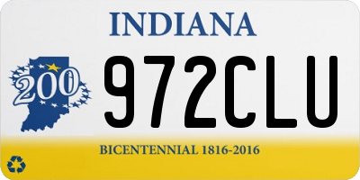 IN license plate 972CLU