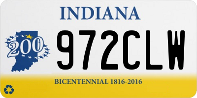 IN license plate 972CLW