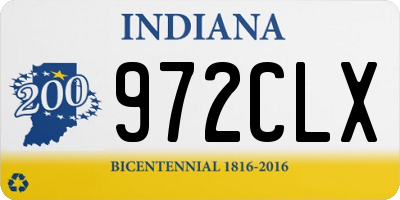 IN license plate 972CLX