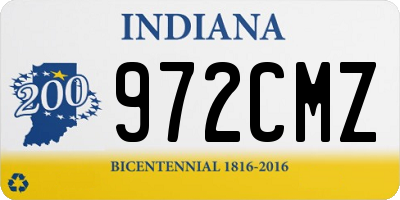 IN license plate 972CMZ