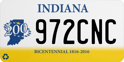 IN license plate 972CNC