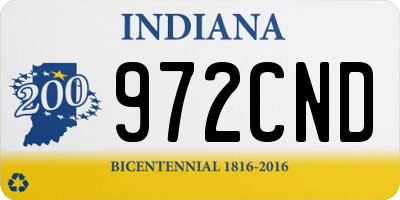 IN license plate 972CND
